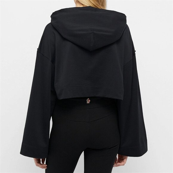 NWT Moncler x Alicia Keys Hoodie Sweatshirt Sz Small in Black Flared Sleeves - Picture 2 of 6